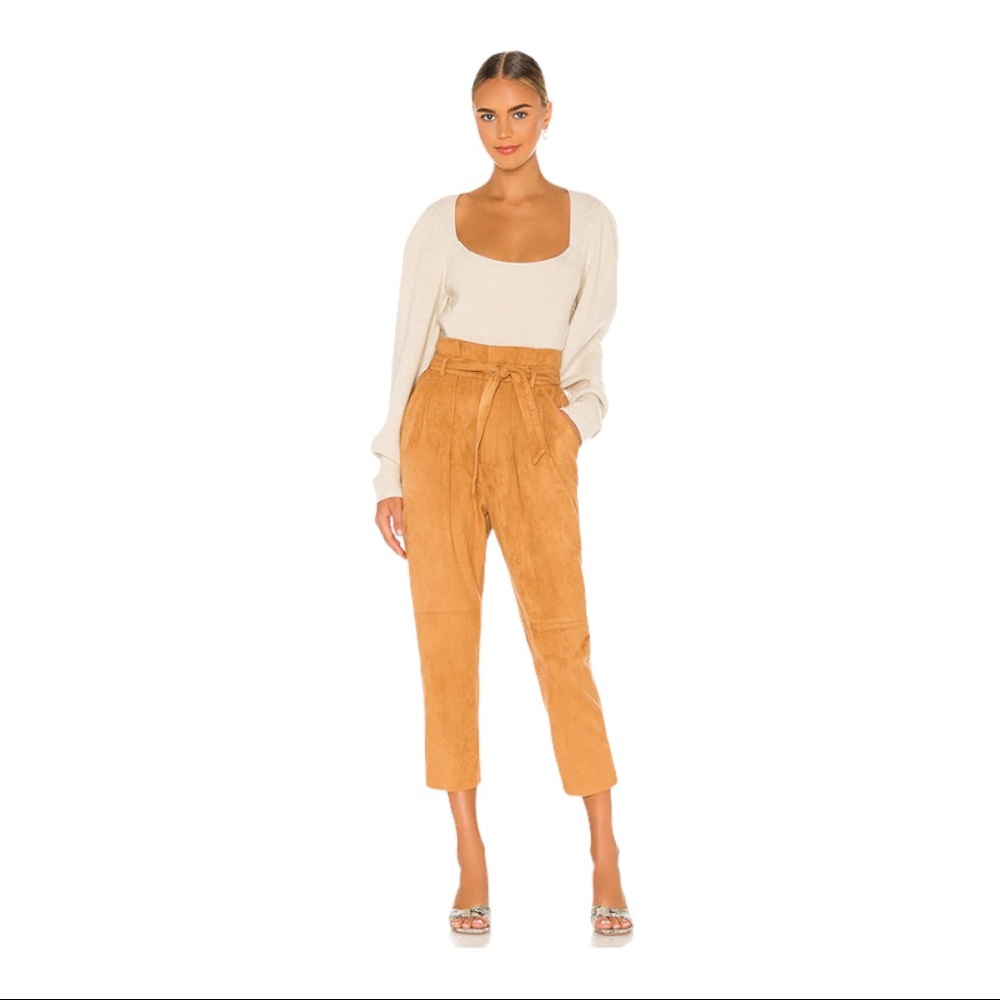 Free People Nightfall Vegan Suede Pant in Camel Size 4